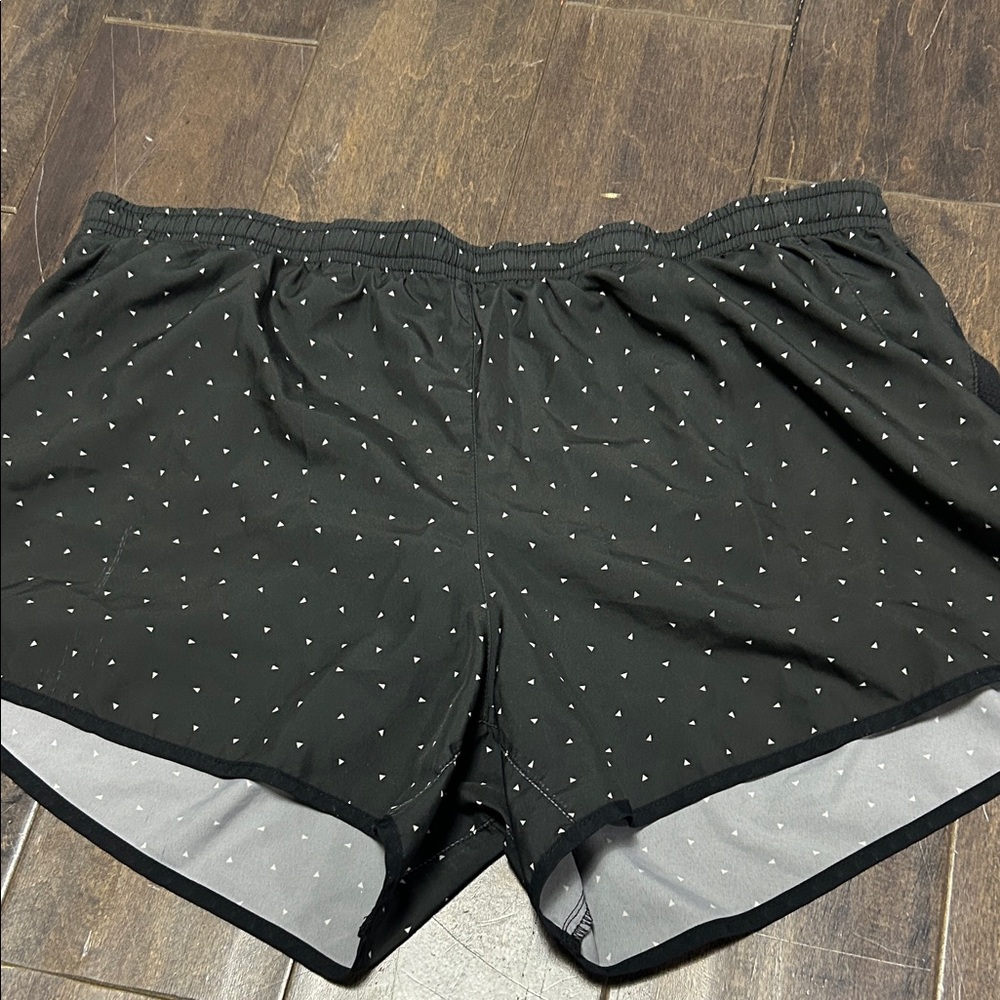 Nike Black Athletic Shorts with White Triangle Print
